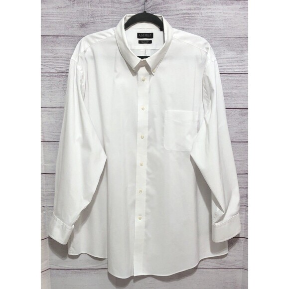 Lauren Ralph Lauren Men’s Regular Fit Performance Stretch White 2XL 18 1/2 32/33 - Picture 1 of 6